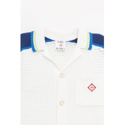 CASABLANCA WHITE BLUE CROCHET SHIRT